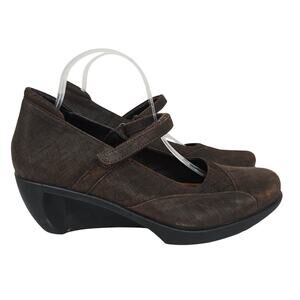 Naot Women's Day Wedge Mary Jane Shoes Brown EU 41 US 11